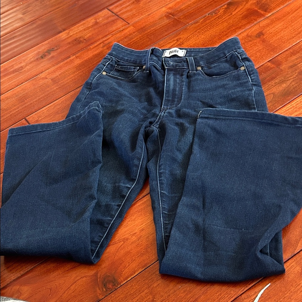 PAIGE Dark Blue Boot Cut Jeans